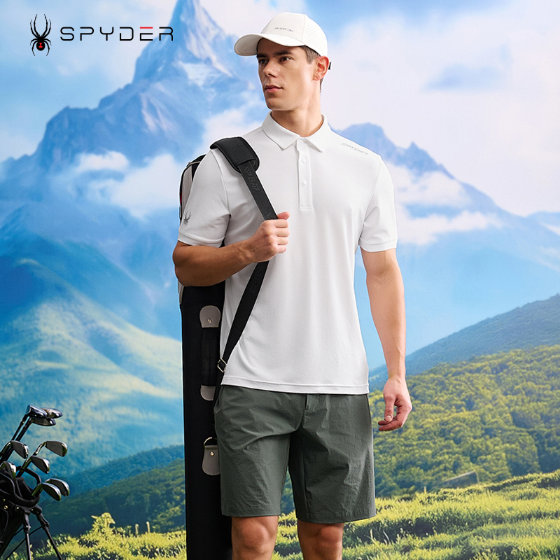 SPYDER蜘蛛新款男士时尚运动休闲POLO衫翻领简约百搭T恤25MS405M