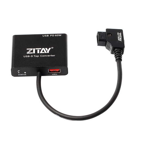 ZITAY希铁V口电池充电器D-TAP转Type-C转接头USB C PD 60W双向快充放电模块