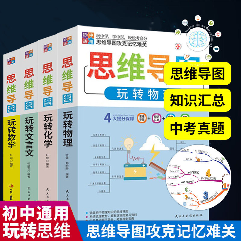 初中生思维导图玩转数学化学文言文物理七八九年级知识大全中学生强化训练初中解题技巧知识清单 思维导图玩转数学,书籍/杂志/报纸,中学教材,淘宝优惠券,粉丝福利购,淘宝优惠卷