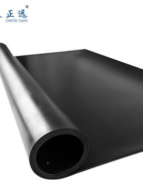 正远10kV5mm厚黑色平面2米*16米/卷绝缘橡胶垫配电室高压胶板胶皮