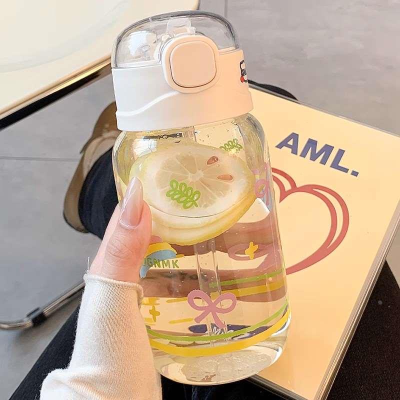 德国重力球吸管杯孕妇产妇专用水杯玻璃带刻度糖耐高温躺着