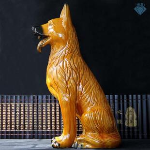 旺财招财陶瓷狗化解摆件客厅卧室办公室风水补角缺角生肖狗镇宅