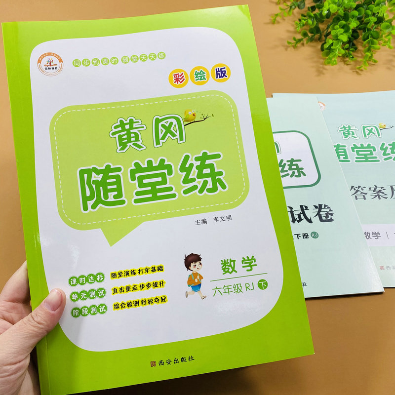 【送试卷】小学六年级下册数学同步练习册人教版课时作业课外练习册黄冈随堂练课堂训练课时达标单元测试课外作业本天天练RJ版数学