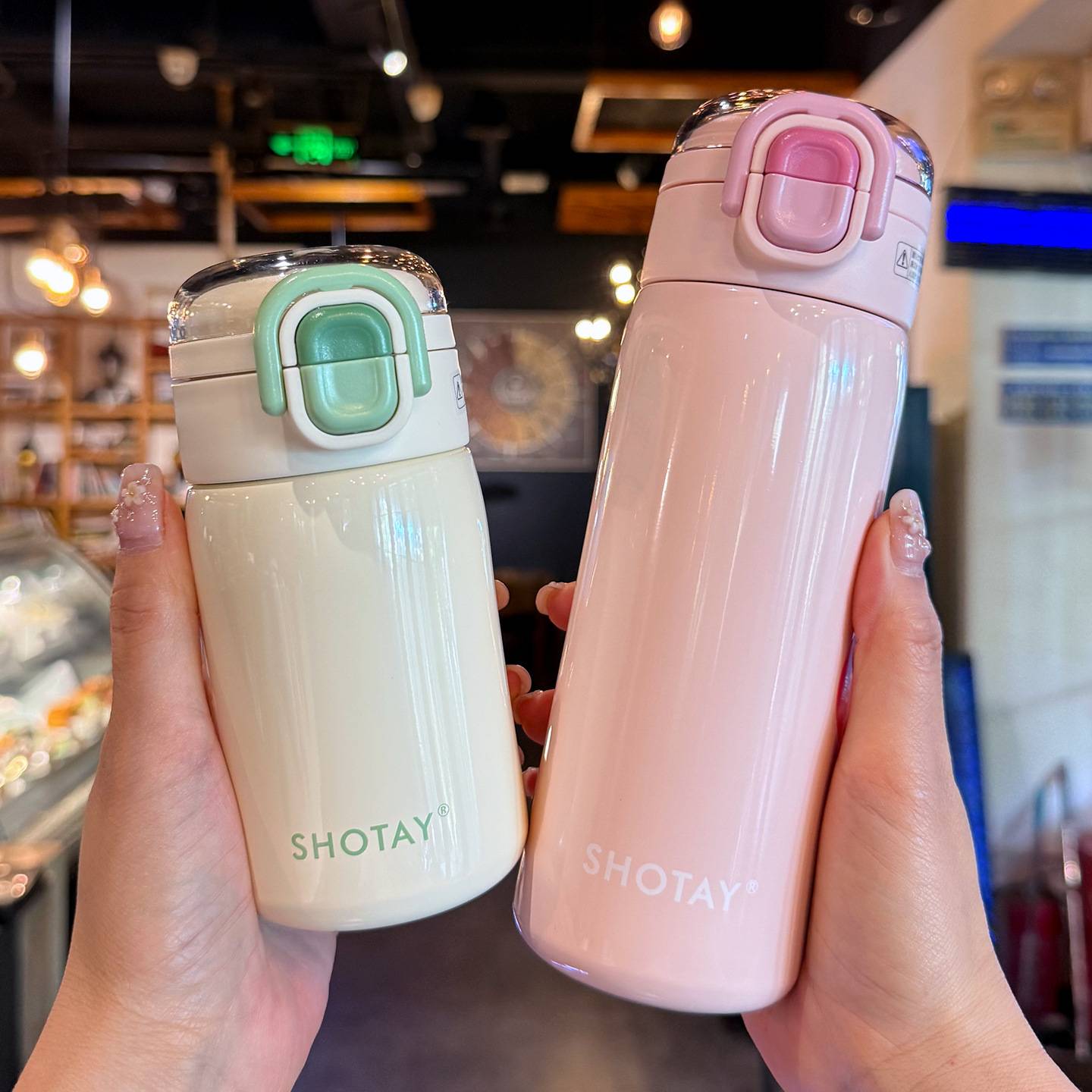 尚泰品牌保温杯儿童吸管杯316L女生便携水杯学生上学专用双饮杯子