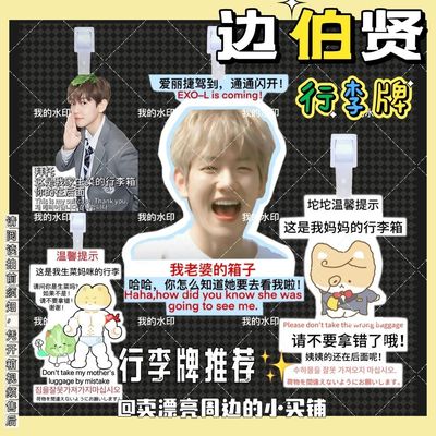 EXO边伯贤特来骑生菜搞怪可爱亚克力行李牌防丢DIY异形挂饰
