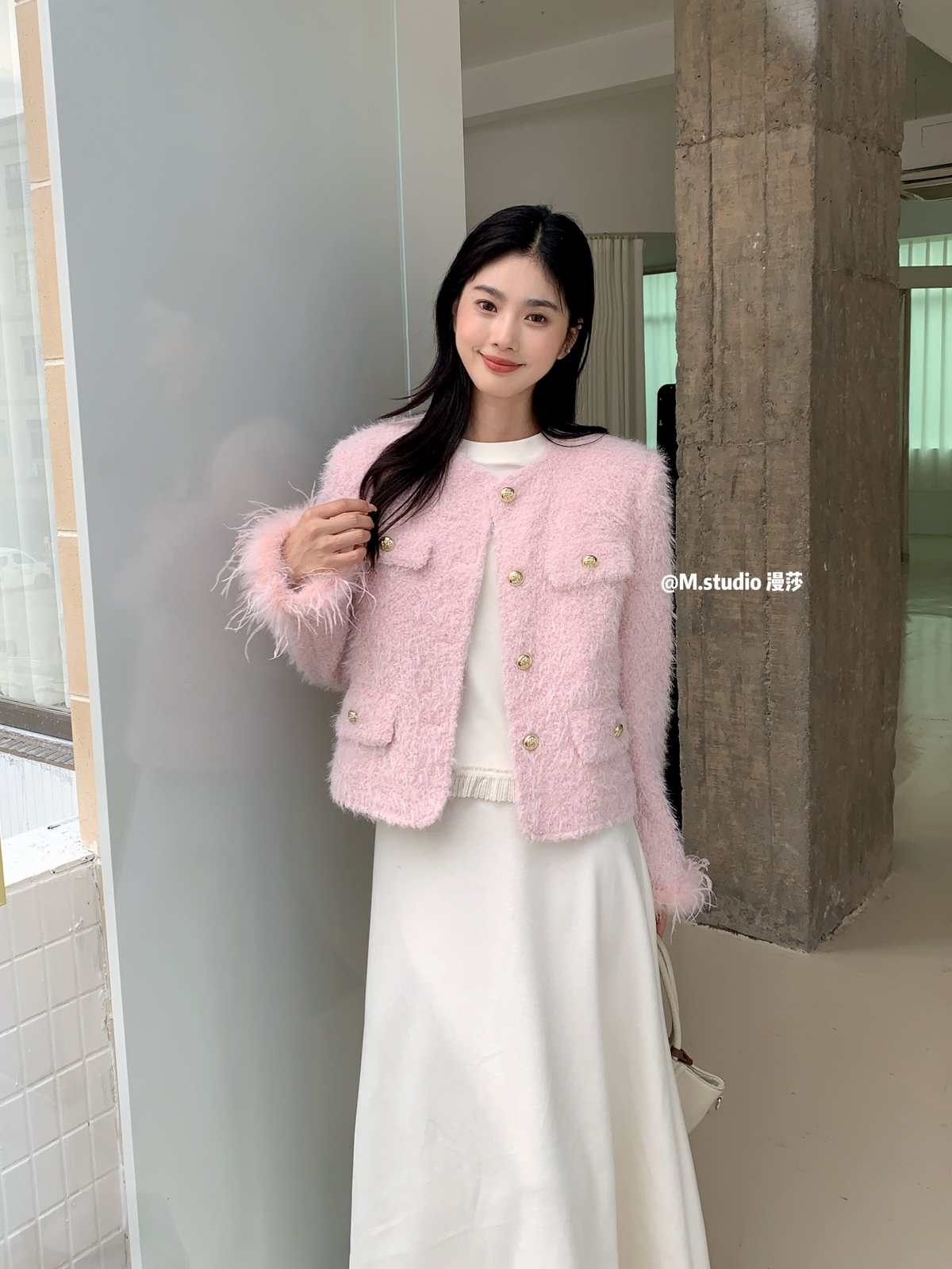 【MSTUDIO漫莎】首尔初雪毛毛袖口毛绒保暖羽绒服外套