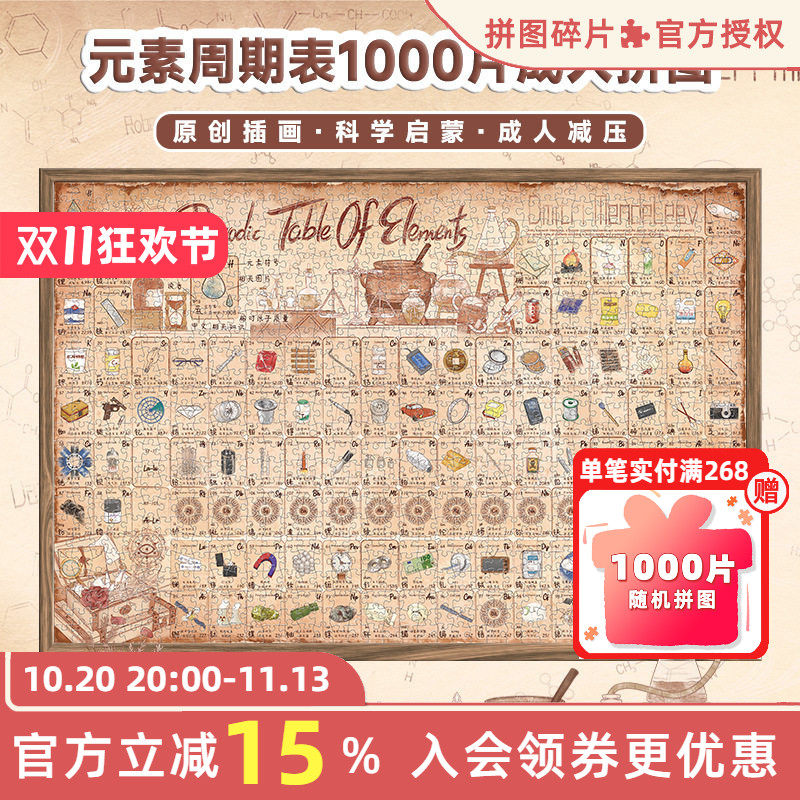 AIPUZZLE拼图1000片化学元素周期