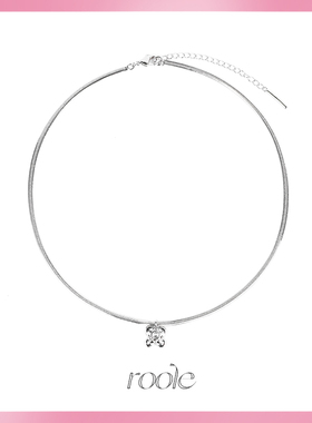 roole贝壳镀白金细蛇骨链女设计