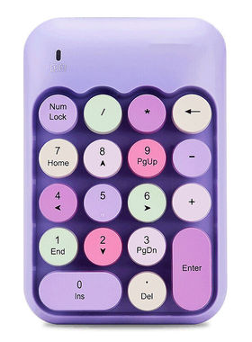 品怡2.4G无线数字键盘复古彩色键帽键盘财务迷你x910紫色无线小键