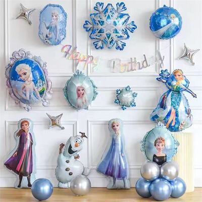 宝宝生日装饰冰雪奇缘公主气球生日宴会场布置儿童派对装饰品