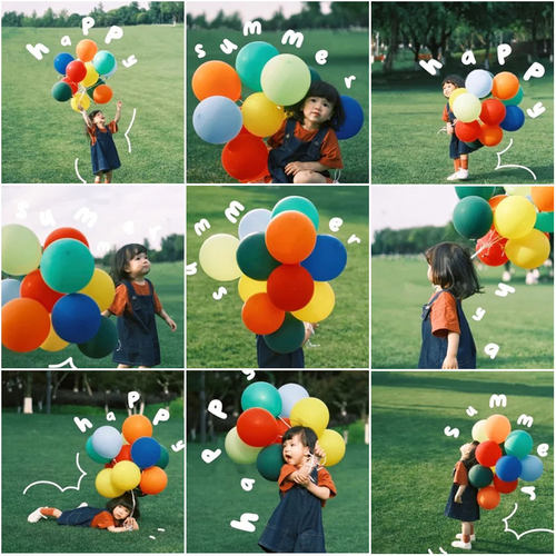 无毒无味户外草地彩色马卡龙气球