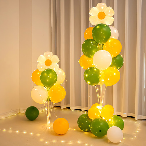 生日布置气球立柱地桌飘装