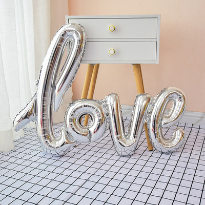 浪漫告白求婚结婚连体love铝膜字母气球婚房装饰用品婚礼场景布置