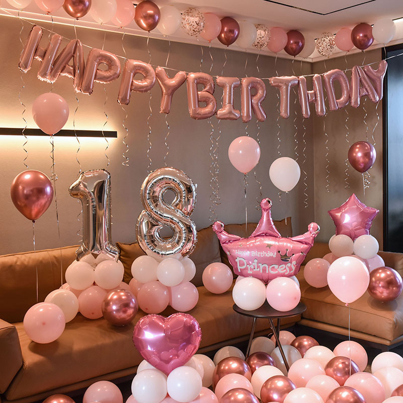 网红生日装饰18岁女儿成年礼女生装饰场景家里布置女孩宝宝派对