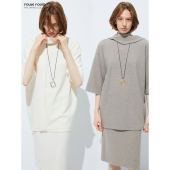 云朵空气感飘带领羊毛混纺五分袖 route room 宽松针织上衣