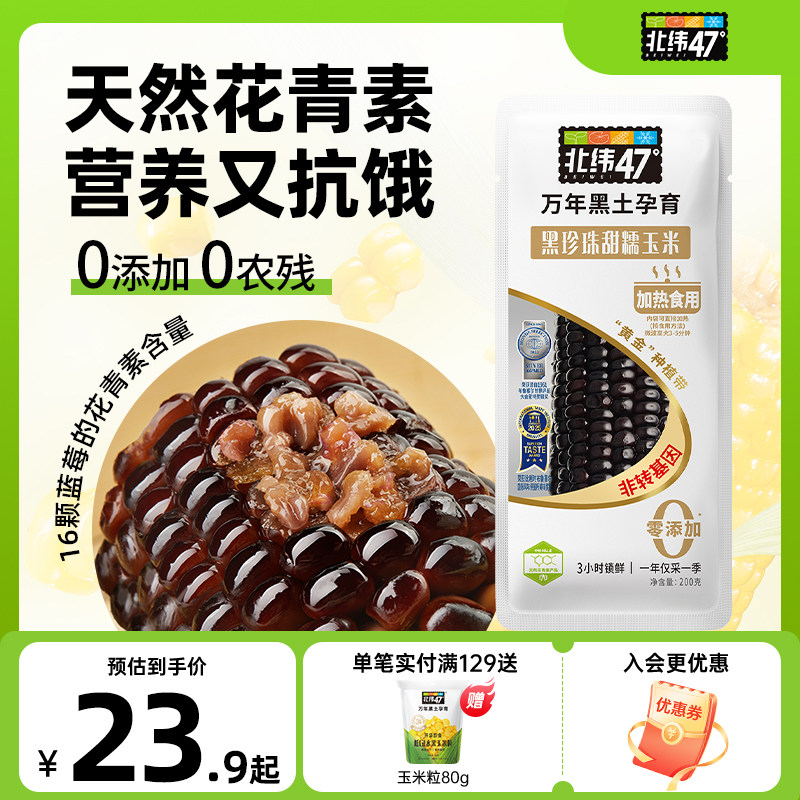 北纬47度黑糯玉米东北黑龙江糯玉米真空装玉米花青素新鲜玉米棒
