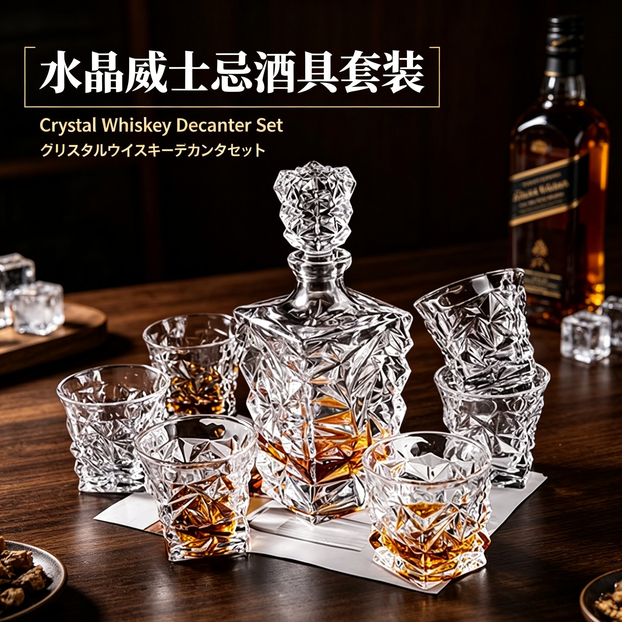 欧式酒樽套装家用奢华加厚水晶玻璃酒壶洋酒威士忌酒杯商用酒瓶