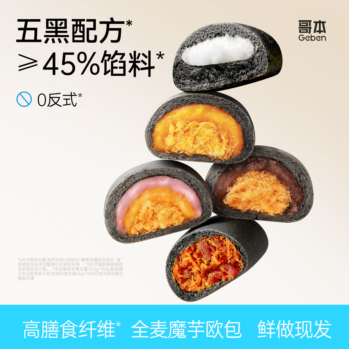 哥本全麦面包蟹黄松松魔芋五黑欧包低减早餐整箱脂饱腹代餐主食品