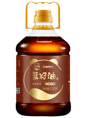 熊猫炒堂天府好粮油 四川压榨特香菜籽油2.717L非转基因食用油5斤