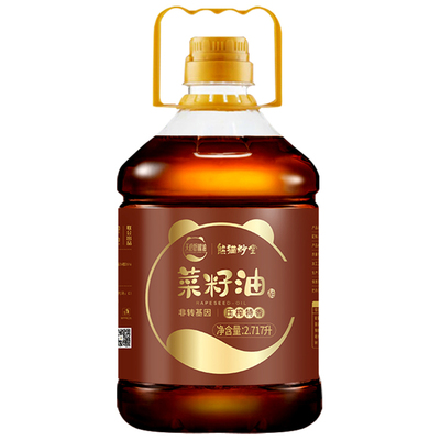 熊猫炒堂天府好粮油 四川压榨特香菜籽油2.717L非转基因食用油5斤