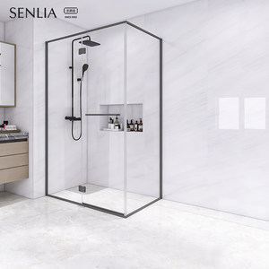 圣莉亚淋浴房定制洗澡浴屏隔断玻璃门淋浴门卫生间干湿分离不锈钢