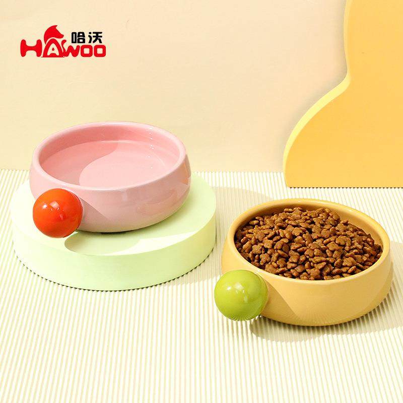 糖豆陶瓷碗猫咪宠物单碗防黑下巴大口径狗狗宠物食盆陶瓷猫碗双碗