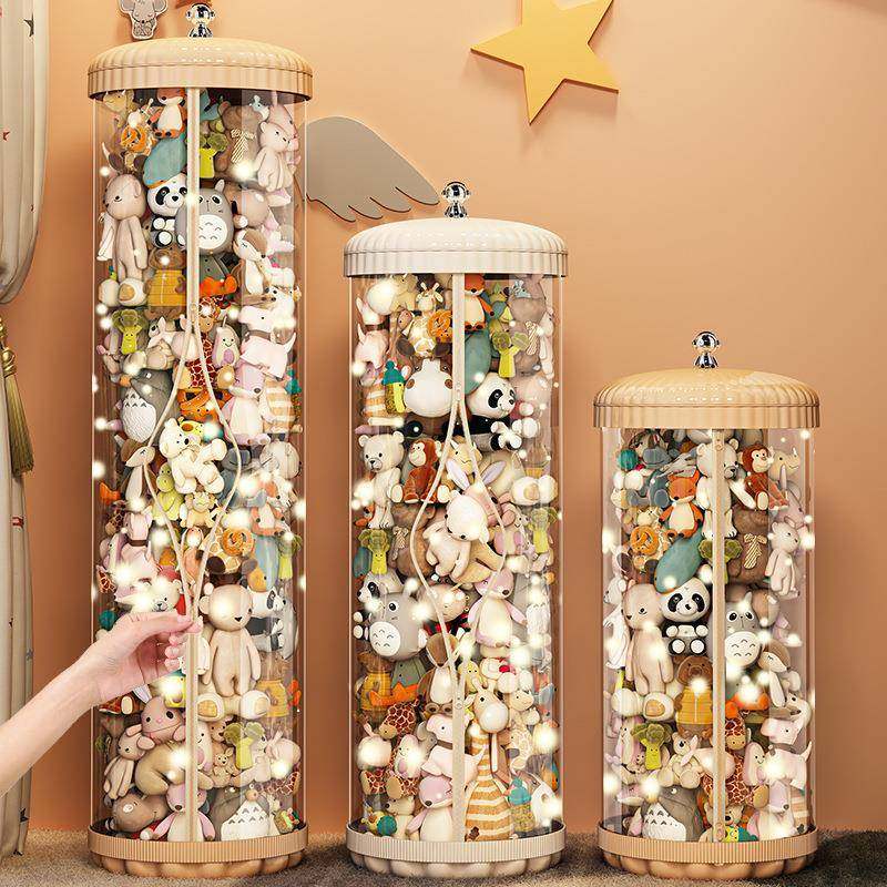 娃娃收纳桶拉链款玩貝收纳筒毛绒玩偶布整理儿童公仔透明收纳神器,收纳整理,脏衣桶,淘宝优惠券,粉丝福利购,淘宝优惠卷