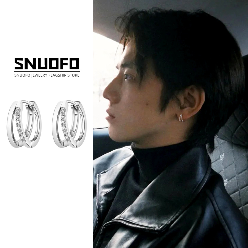 小众独特耳环男高级感轻奢复古夏日耳钉男士2025新款爆款百搭耳饰