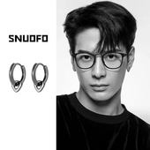 高级感美式 冬季 耳环男士 小众独特耳圈男生复古耳扣日常百搭耳饰酷