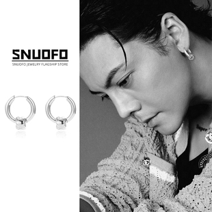 冬季 高级感小众独特耳环男简约设计美式 个性 耳钉男士 耳饰 新款 爆款