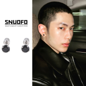 简约耳钉男士 美式 春季 爆款 冷淡风独特耳饰男生 黑色耳环男2026新款