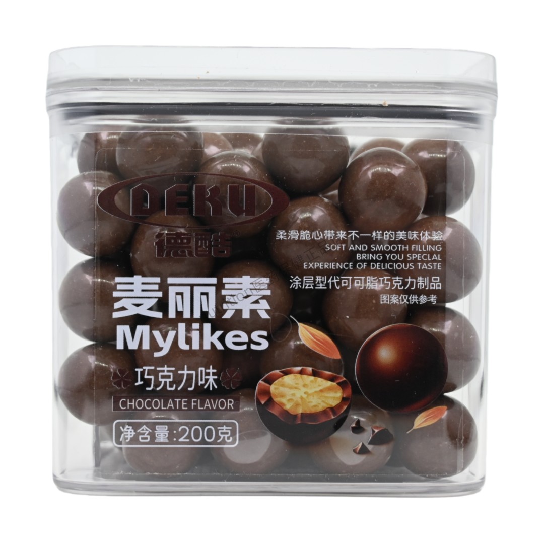 德酷麦丽素巧克力味涂层型代可可脂巧克力制品柔滑脆心即食200g