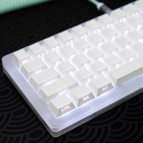 纯白侧刻透光键帽纯黑原厂高度PBT材质61 68 75 87 98 104 108