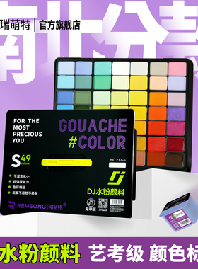 瑞萌特DJ水粉颜料套装美术生专用南北分款42色颜料80g艺考集训49色初学者绘画工具套装瑞蒙特颜料官方旗舰店
