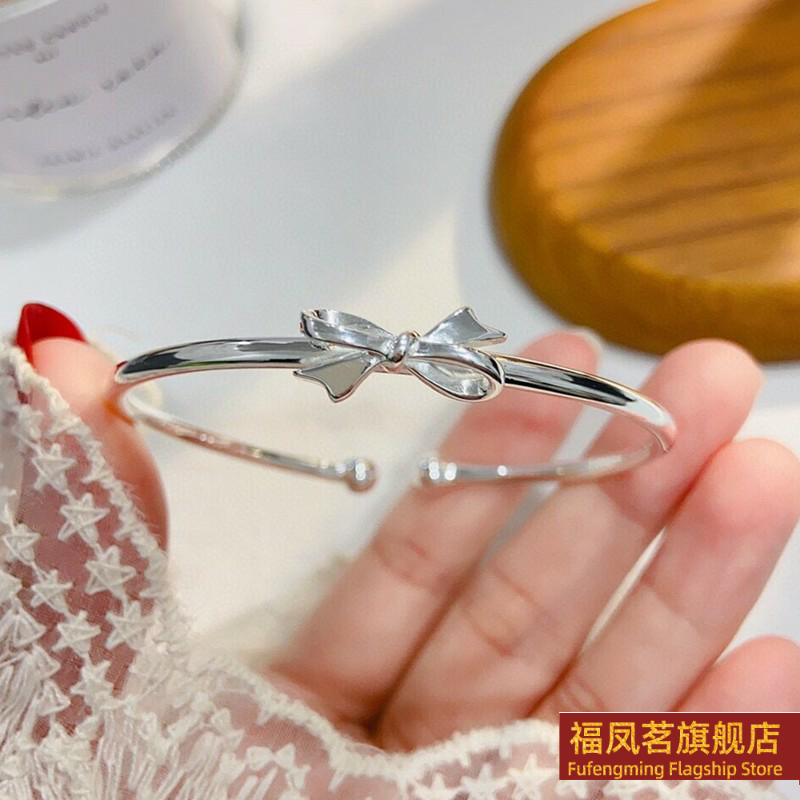 原创设计女银饰正生蝴蝶结手手镯
