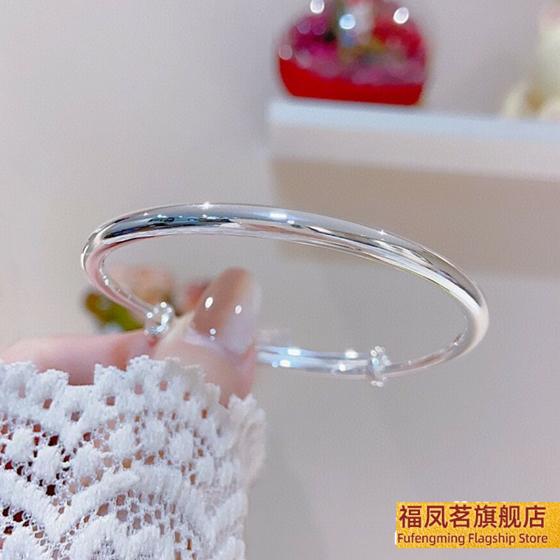 光面纯银手镯女时尚气质轻奢网红