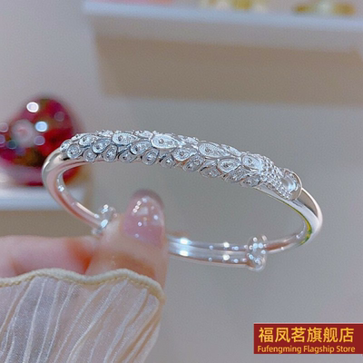 原创设计女银饰香港正生足银手镯