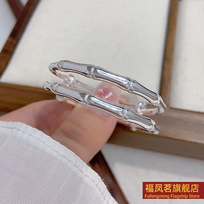 民族风女银饰香港正生福字祥手镯