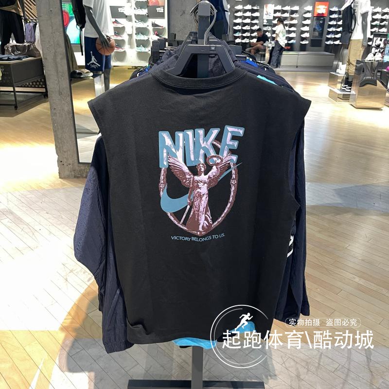 Nike耐克男子背心2025夏新款印花纯棉宽松运动休闲无袖T恤 HJ3691
