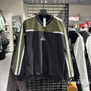 adidas阿迪达斯男卫衣2025春复古宽松运动V领套头衫JD5395 JD5396