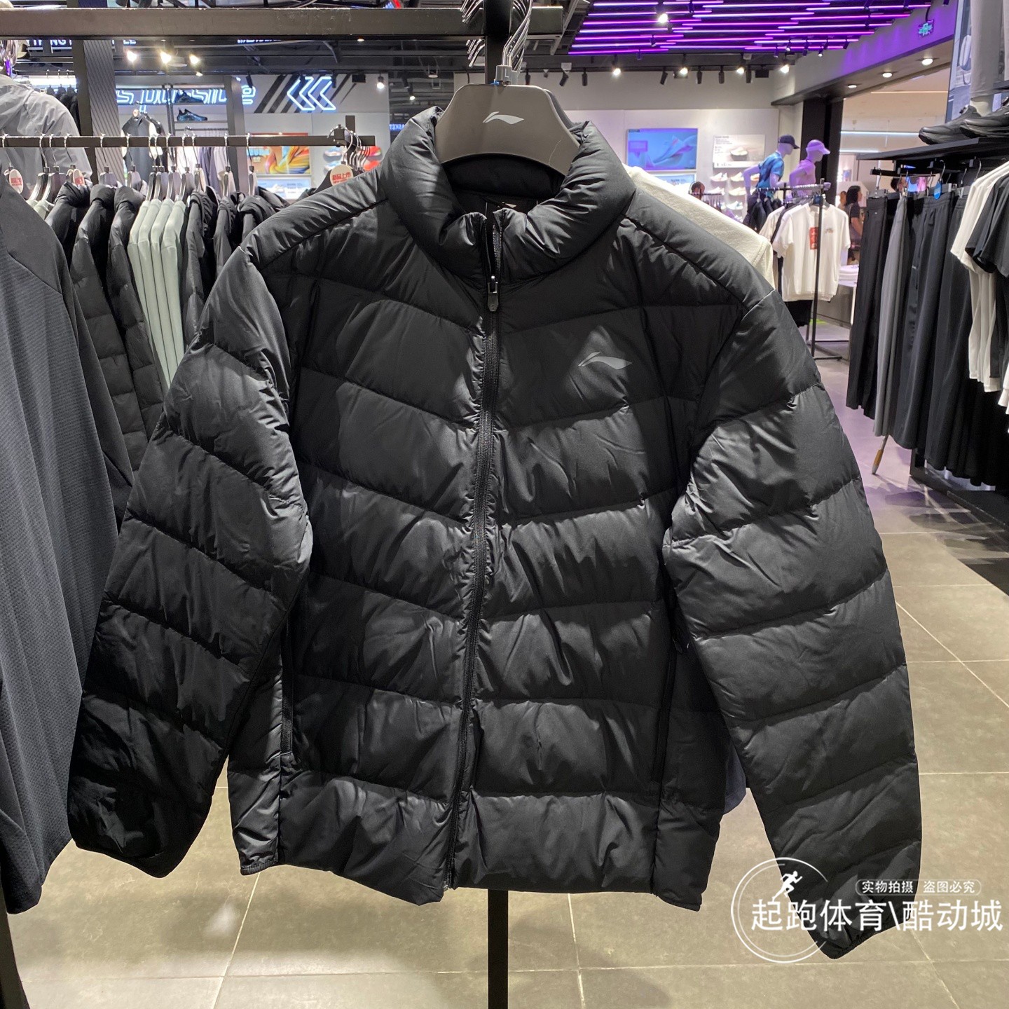 李宁男轻薄修身保暖短羽绒服