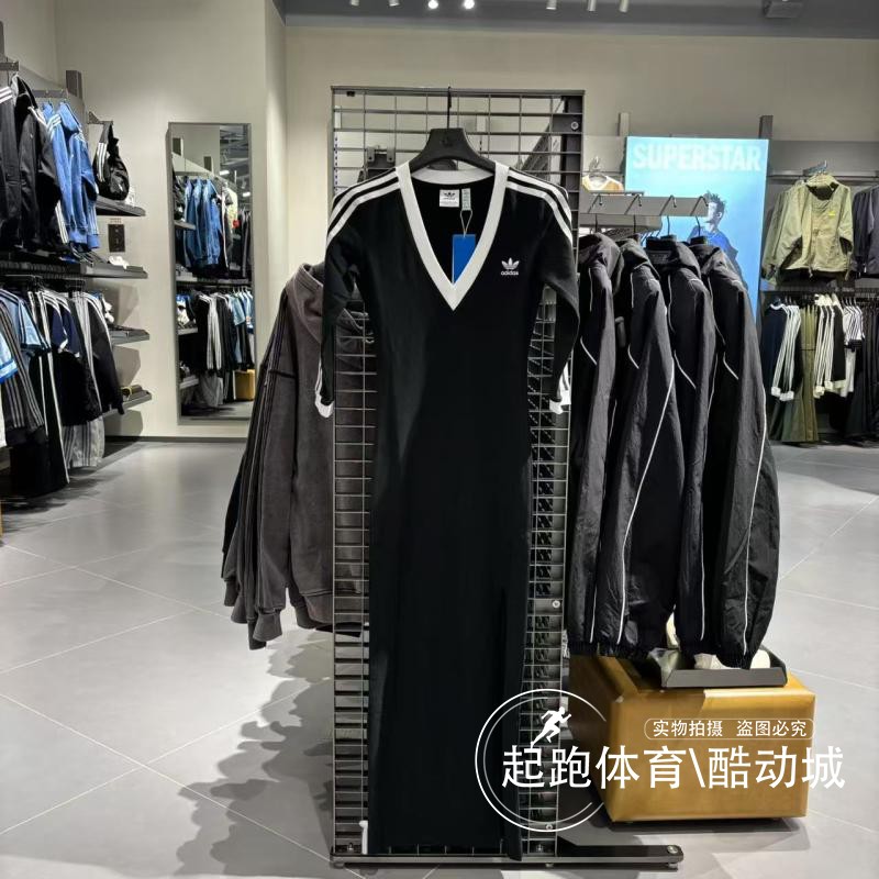 阿迪达斯女子复古长款连衣裙