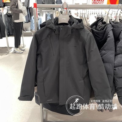 李宁男子连帽三合一冲锋衣保暖