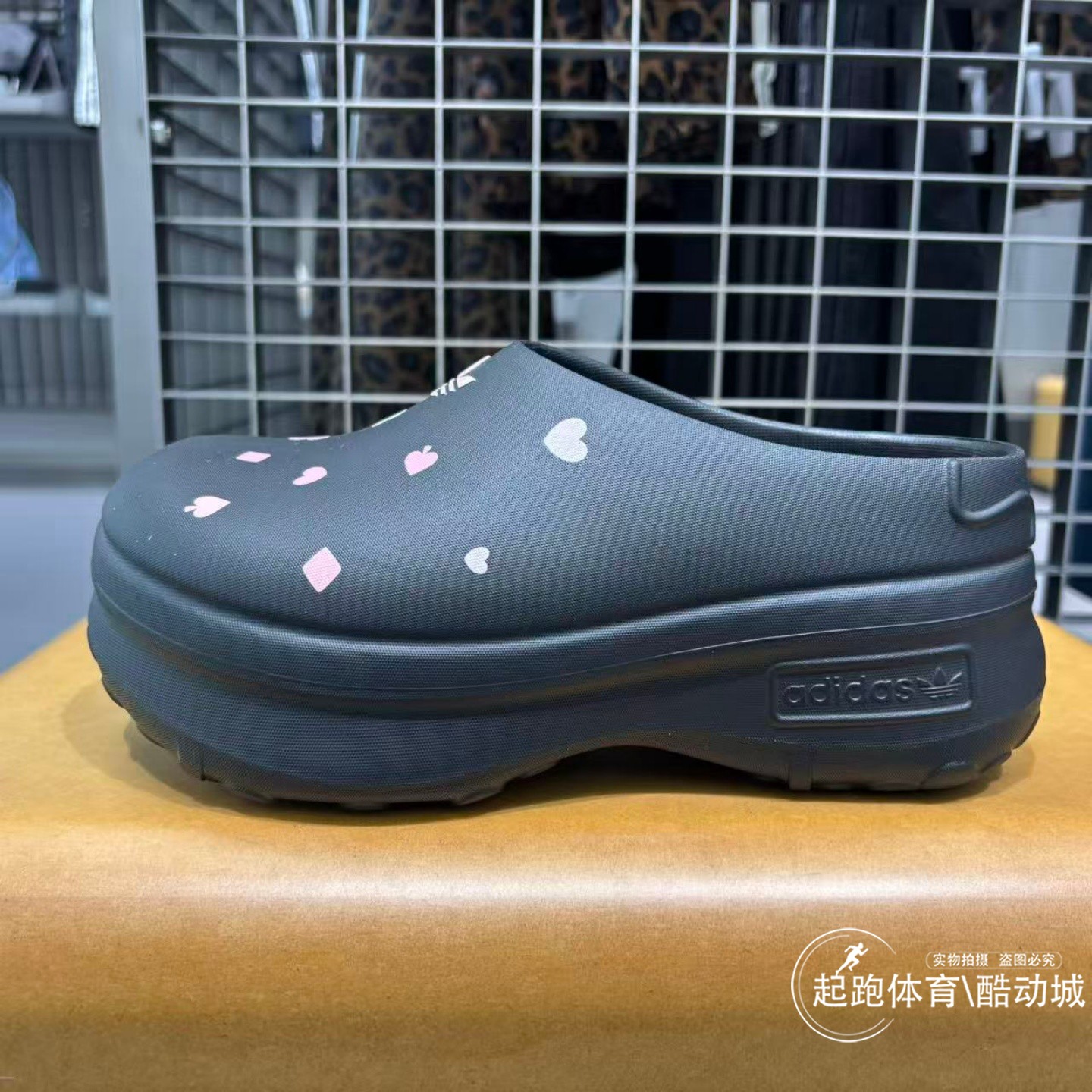 阿迪三叶草女防滑厚底凉鞋