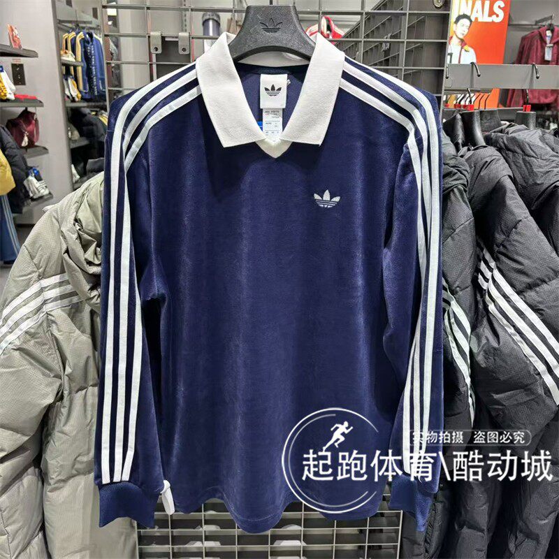 阿迪三叶草男女针织宽松POLO衫