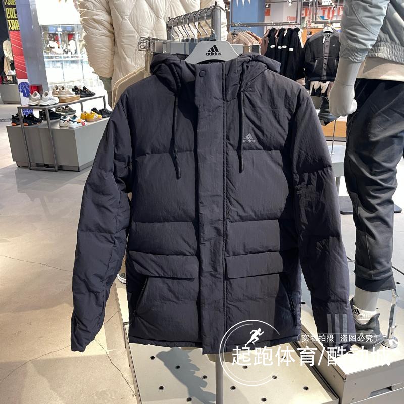 阿迪达斯连帽男保暖防风羽绒服