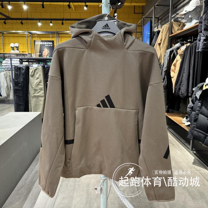 阿迪达斯男连帽保暖宽松卫衣