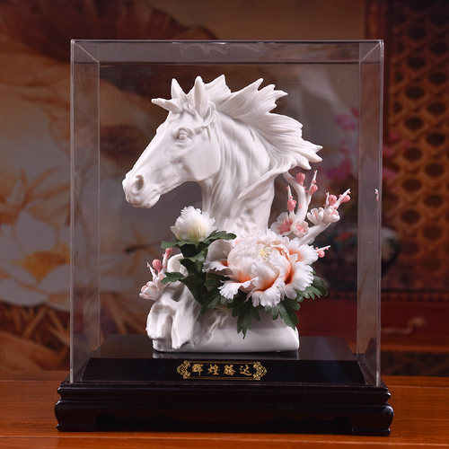 辉煌腾达｜陶瓷马摆件定制祝福语