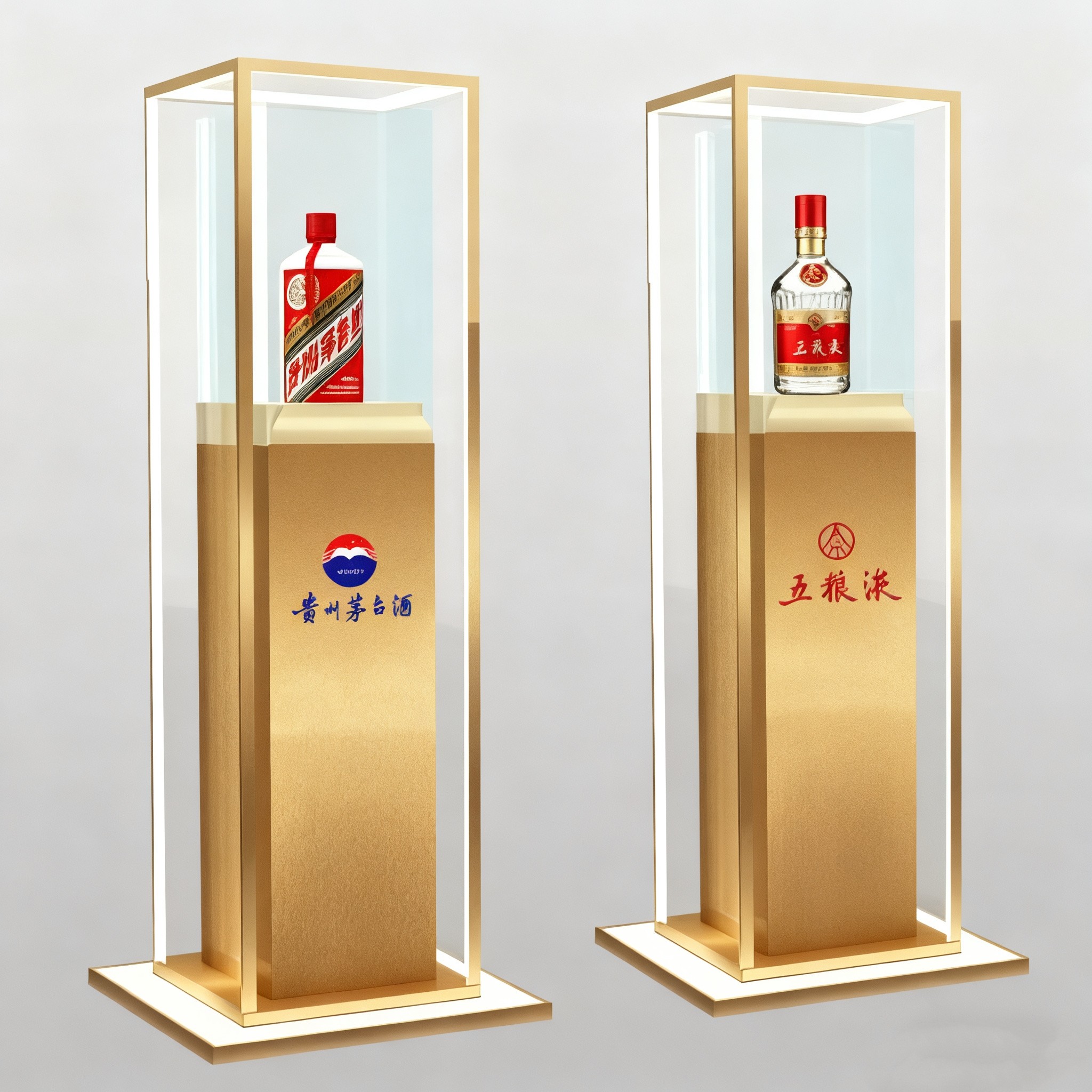 不锈钢白酒展示柜定制酒柜玻璃柜