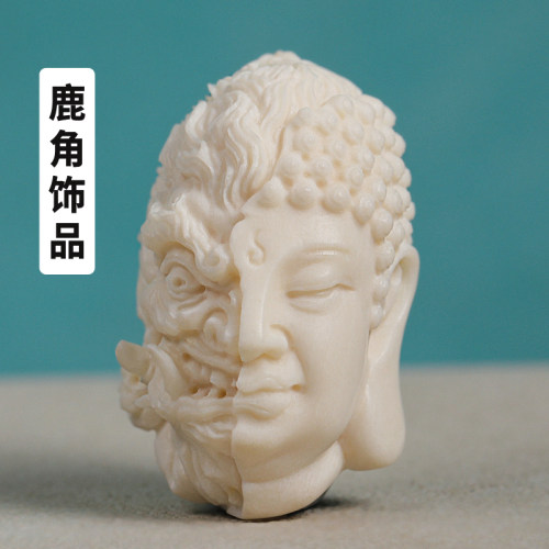 南北鹿角雕刻配饰佛魔一念之间